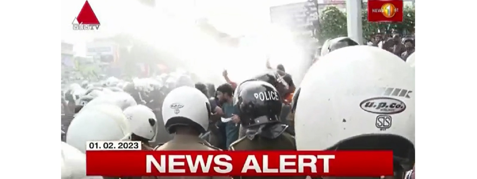 எதிர்ப்பு பேரணி மீது பொலிஸார் நீர்த்தாரை பிரயோகம்